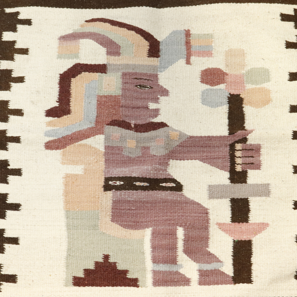 Decorative Mexican Aztec Wall Hanging or Matt Rug 26" x 40"